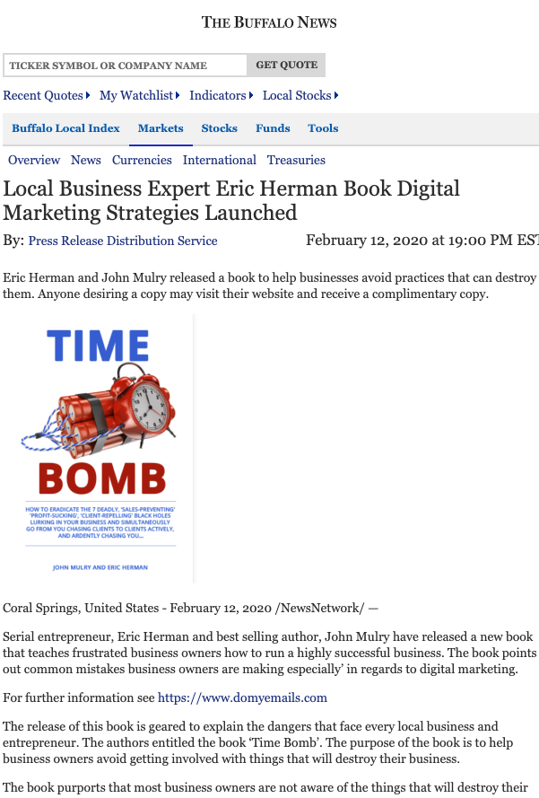 Eric Herman Time Bomb Buffalo News